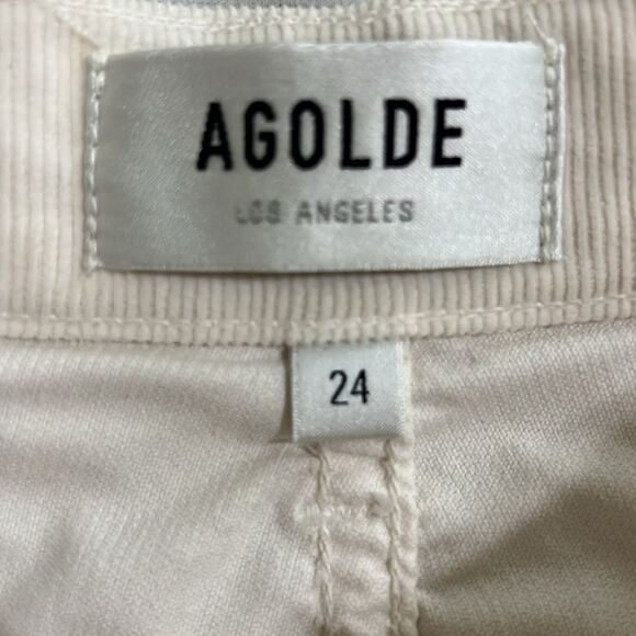 Agolde Corduroy 90s Straight Leg Pants Cream Size 25 - Picture 9 of 10